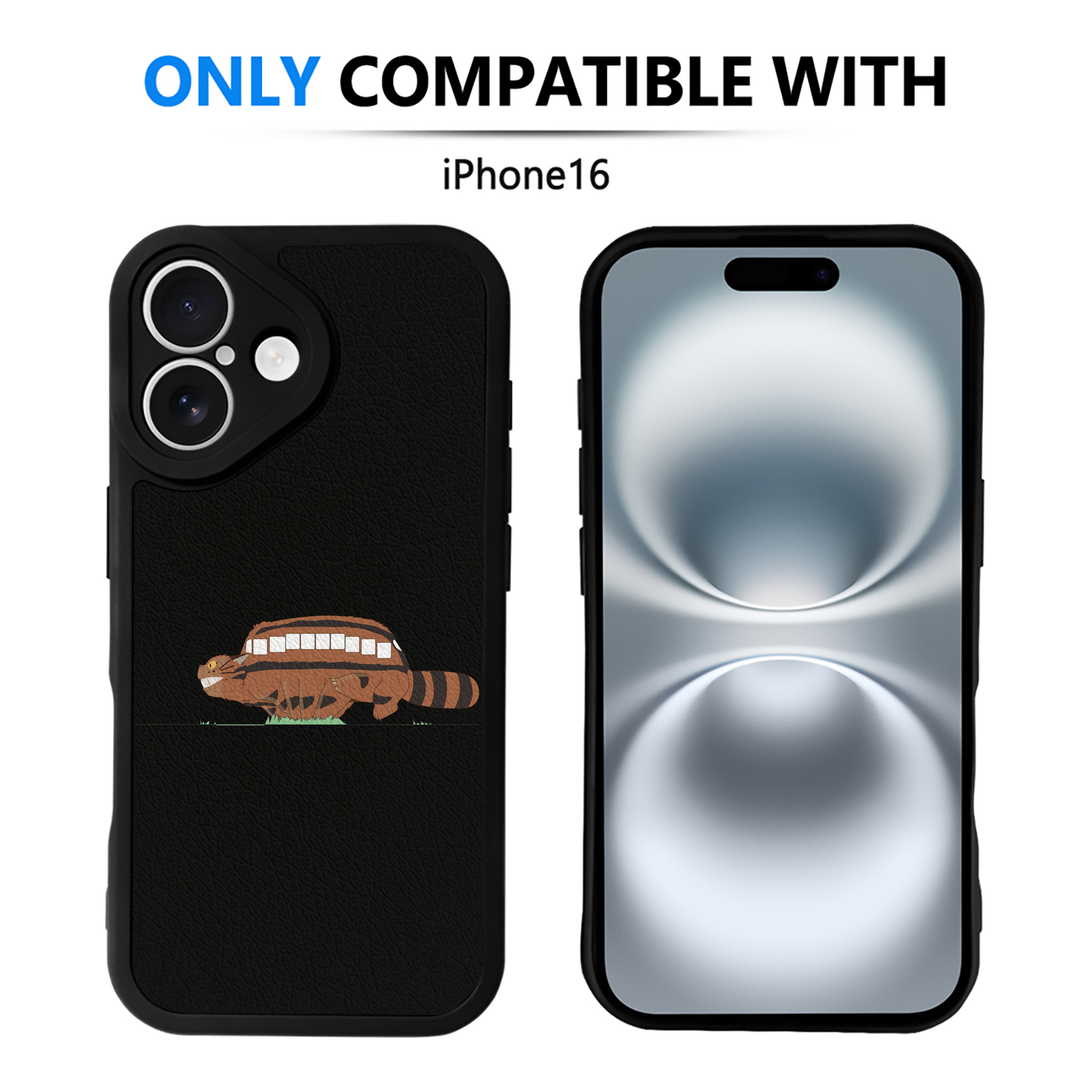 （画像用） となりのトトロ 草壁メイ 草壁サツキ My Neighbor Totoro Satsuki Kusakabe Mei Kusakabe 【iPhone 16シリーズ対応】シリコンスマホケース（レザー調） 材質：シリコン
